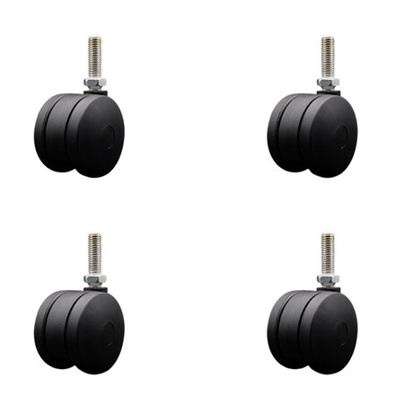 Service Caster 3'' Office Chair Casters Nylon Twin Wheel 1/2 Threaded Stem , 4PK SCC-UHTS02S75-NYS-121315-4